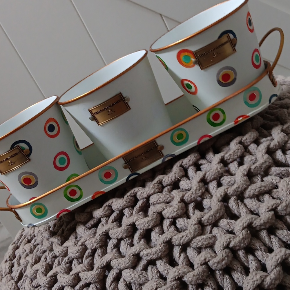 MACKENZIE CHILDS...LUNARES HERB/PLANT POTS..FLAWS